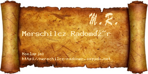 Merschilcz Radomér névjegykártya